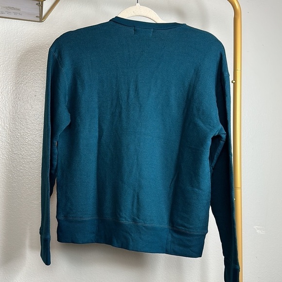 MONROW Supersoft Fleece V Neck Sweatshirt in Abyss Size Small - Picture 4 of 4